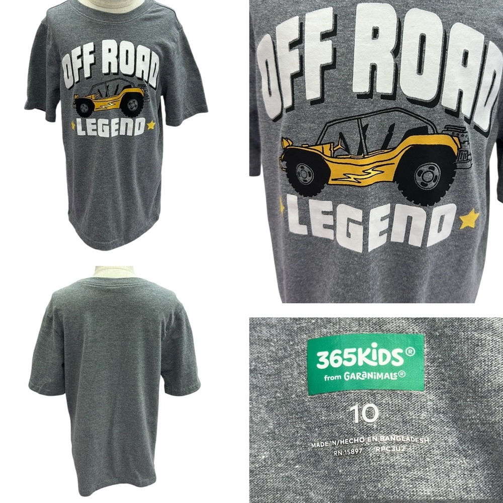 365 Kids From Garanimals Grey Off Road Legend Graphic Tee Youth Boys 10